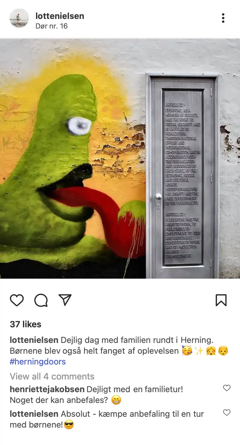 instagram-post-4 Billede af et instagram post fra besøgende af Doors udstilling