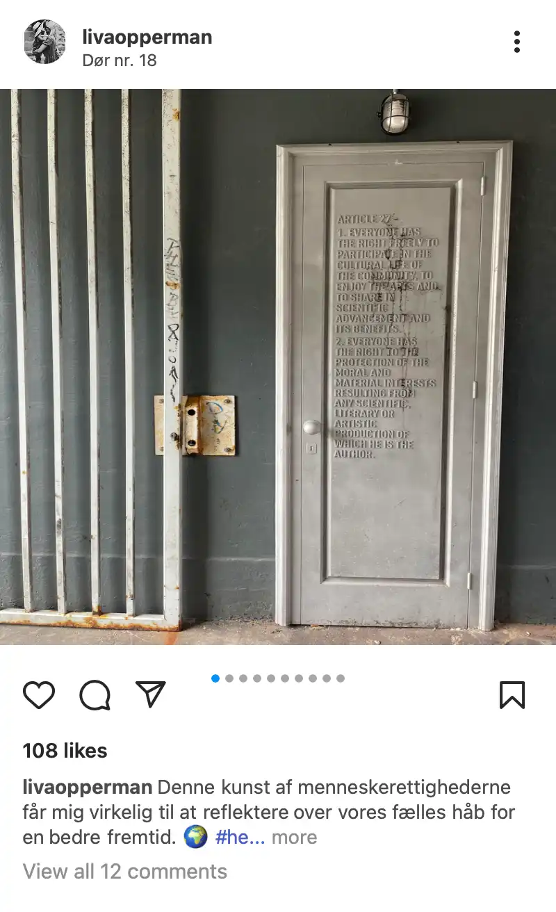 instagram-post-5 Billede af et instagram post fra besøgende af Doors udstilling